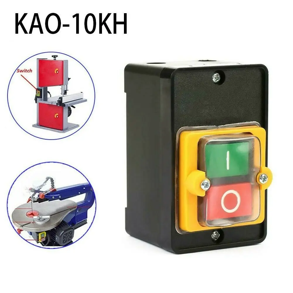 KAO-10KH AC 380 в/в 10A водонепроницаемый переключатель с кнопкой ВКЛ/ВЫКЛ. Кнопки управления для настольных сверл переключатель аксессуары для эле...