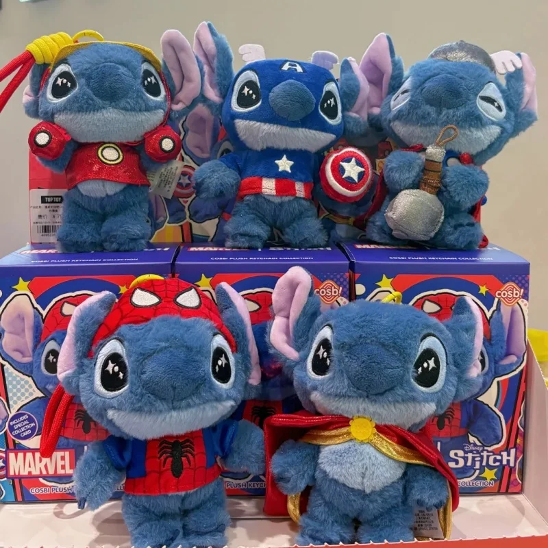Hottoys Cosbi Stitch Marvel Series слепая коробка Капитан Америка Человек-паук собирает фигурку из ПВХ плюшевая загадочная коробка подарочные игрушки-сюрпризы