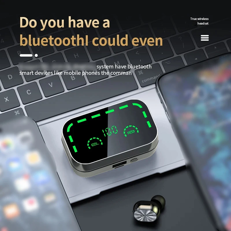 Фото Беспроводная Bluetooth-гарнитура с высокой емкостью аккумулятора, TWS YD05, беспроводная гарнитура с высокой точностью стерео HD-звука, микрофон, водонепроницаемая №4