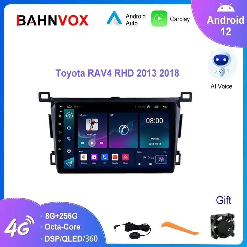 Автомагнитола 2DIN для Toyota RAV4 RAV 4 2013-2018, 9 дюймов, Android 12, GPS-навигация, мультимедийный видеоплеер для Carplay, стерео экран
