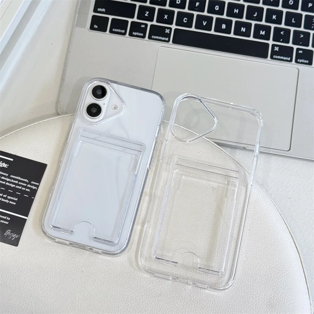 Фото Прозрачный мягкий чехол-Кошелек из ТПУ для iPhone 16 15 14 13 12 11 Pro Max Plus XsMax XR №4