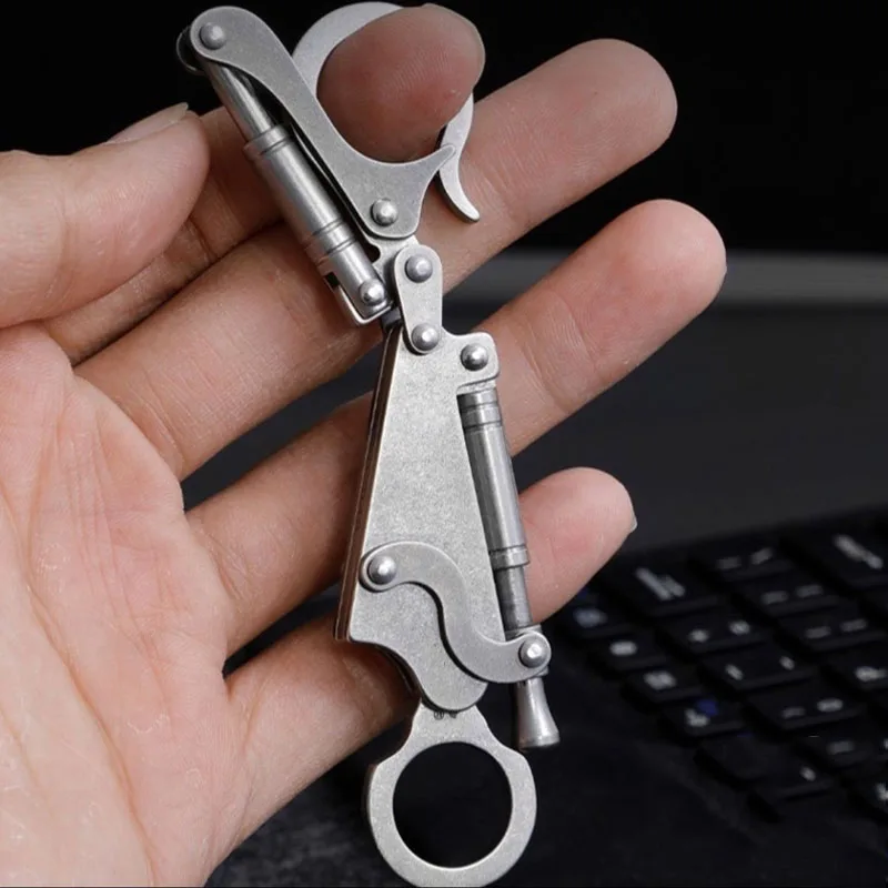 Наружный EDC Телескопический стальной трос для ключей от потери брелок Портативный режущий инструмент