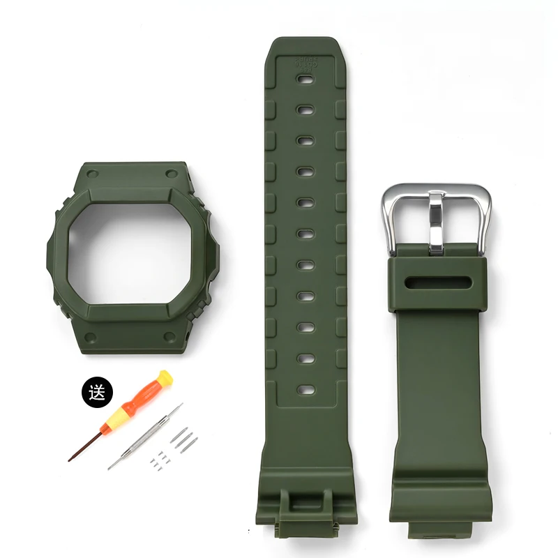 Для Casio G-Shock DW-5030GLX-5600GW-M5610 модифицированный ремешок для часов, защитный чехол, комплект для замены ремешка из смолы, инструмент для браслета (art.: 3920d1a21fc22) - 3920d1a21fc22