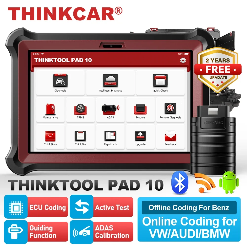 THINKCAR THINKTOOL PAD 10 OBD2 автомобильный сканер инструмент для программирования ключей 34 + сброс обслуживания OBD 2 автомобильные диагностические инструменты
