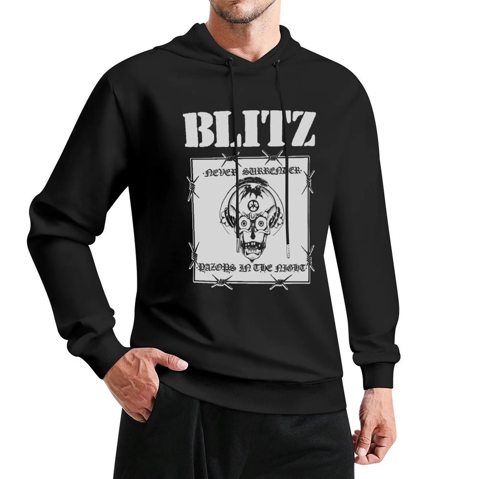 Фото Blitz - Razors in the Night - Never Surrender - Толстовка с капюшоном Punk UK Skinhead, осенняя одежда для мужчин, японская толстовка с капюшоном №4