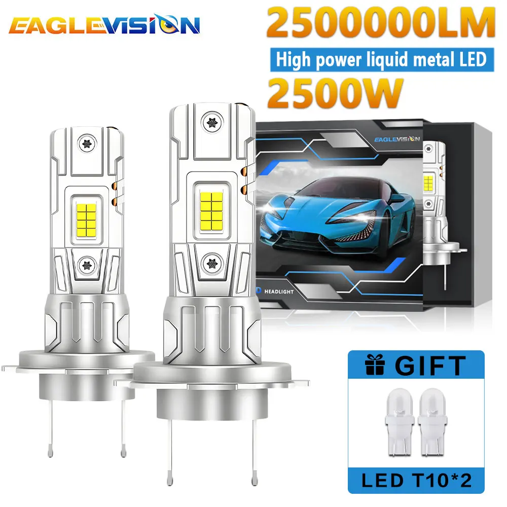 EAGLEVISION 2 шт. маяк светодиодный размер H1 H7 H3 9005 9006 H4 12 В 24 В 1: 1 размер автомобильные фары противотуманные фары Plug and Play 6500K