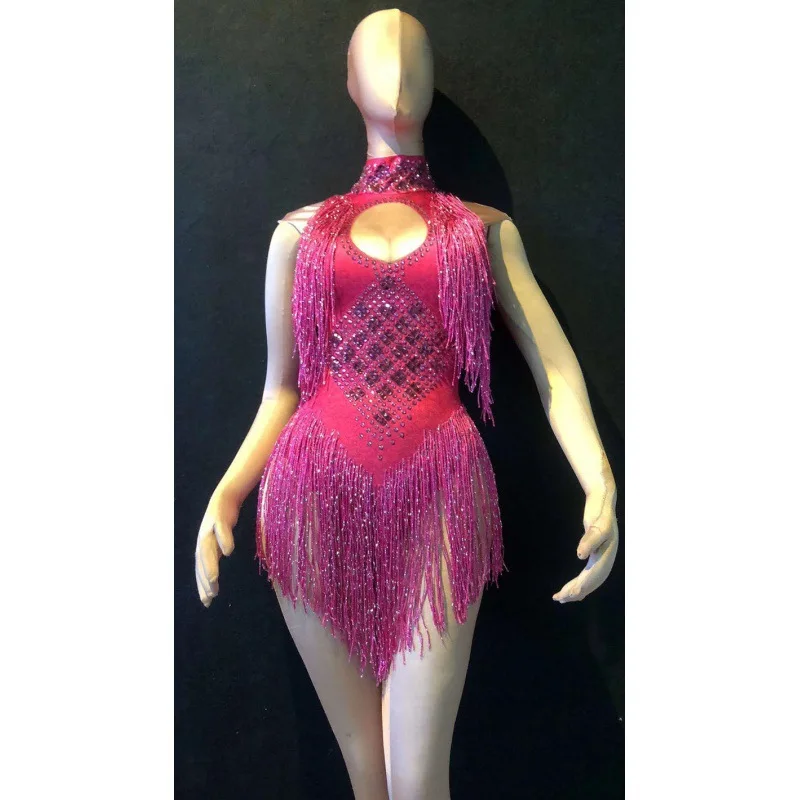 Костюм Интернет-знаменитости Talent Show Live Dress Tassel Latin Dance Cha Cha Dance Costume Bar Party Table Robe De Soirée Femmes Индивидуальные платья