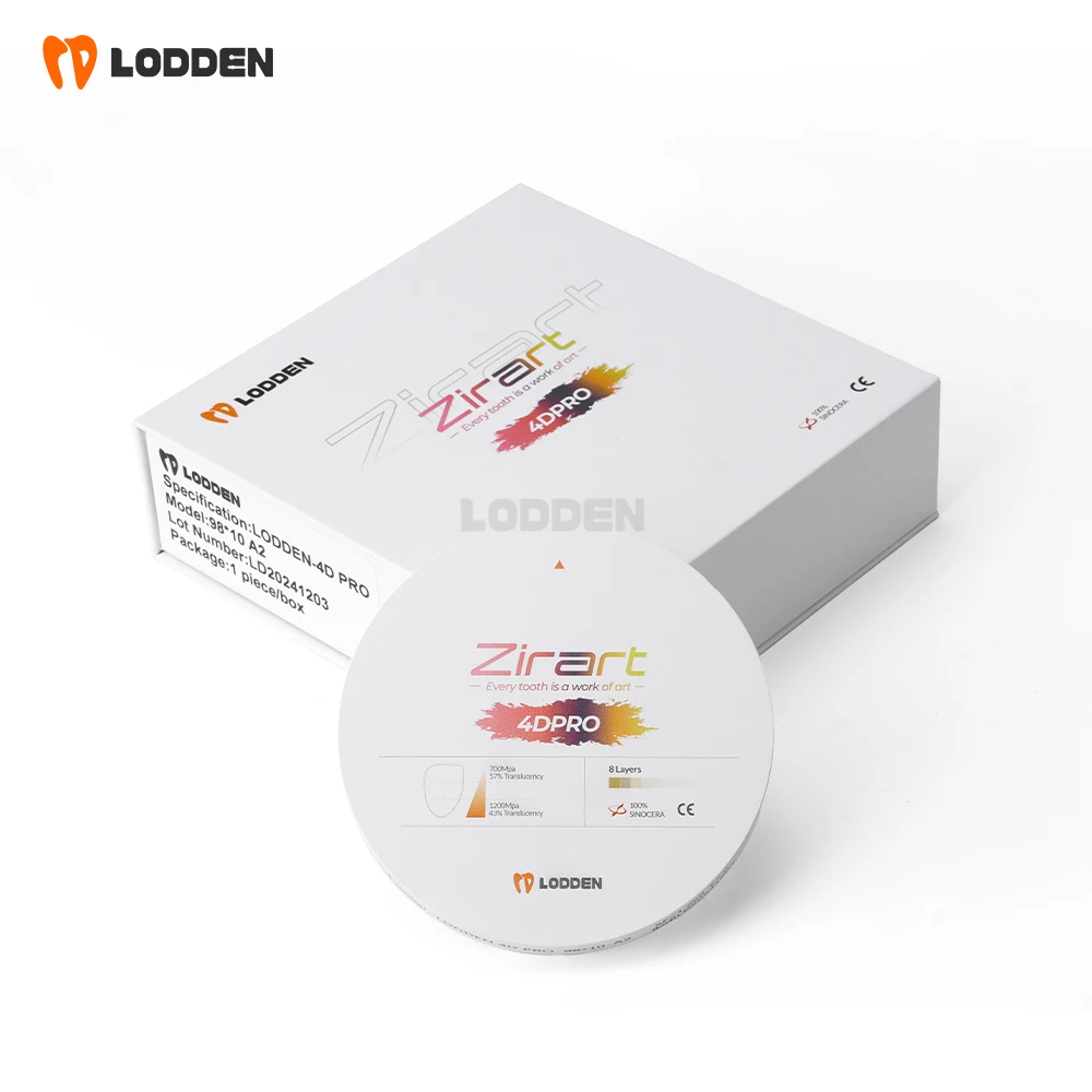 Lodden Dental Lab 4D PRO Циркониевый блок 98 мм Многослойный циркониевый дисковый блок Vita 16 цветов Стоматологические материалы Cad Cam