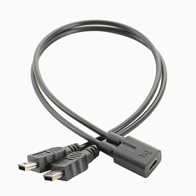 Разветвитель Mini USB 1-2 Y, кабель USB 2,0 Mini 5-Pin «Мама»-«двойной» 2 «папа», высокоскоростной зарядный кабель, шнур