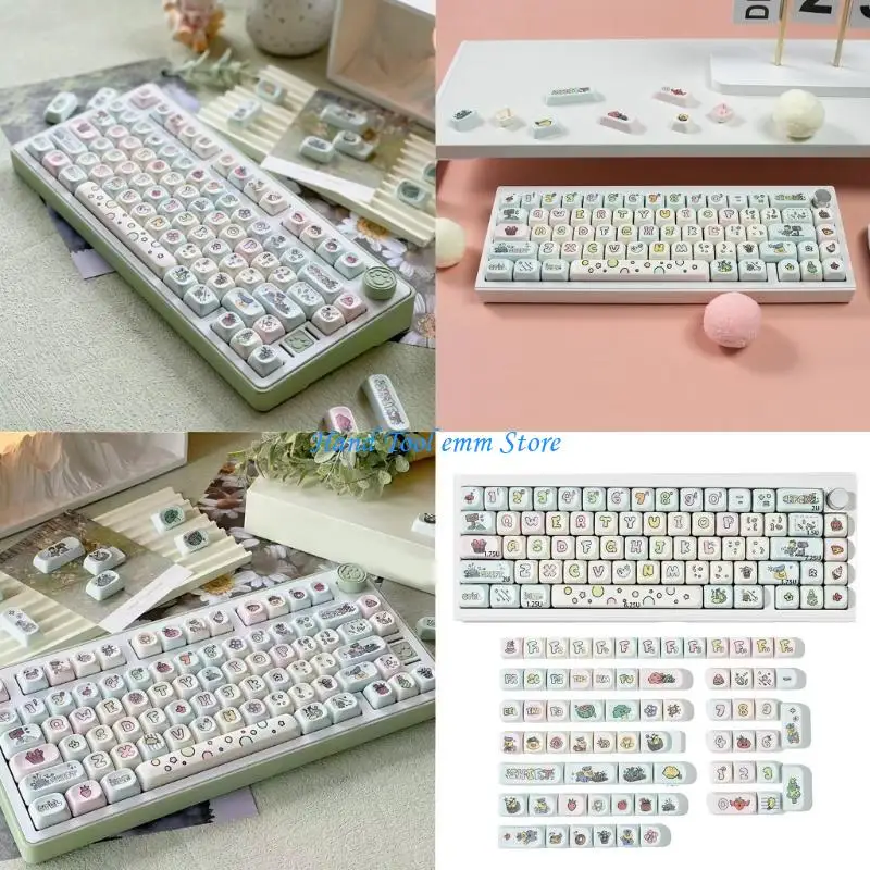 H37F 134Keys PBT MOA Profile Клавицы Установите красочную тему Fruit для 60/64/84/98/108.