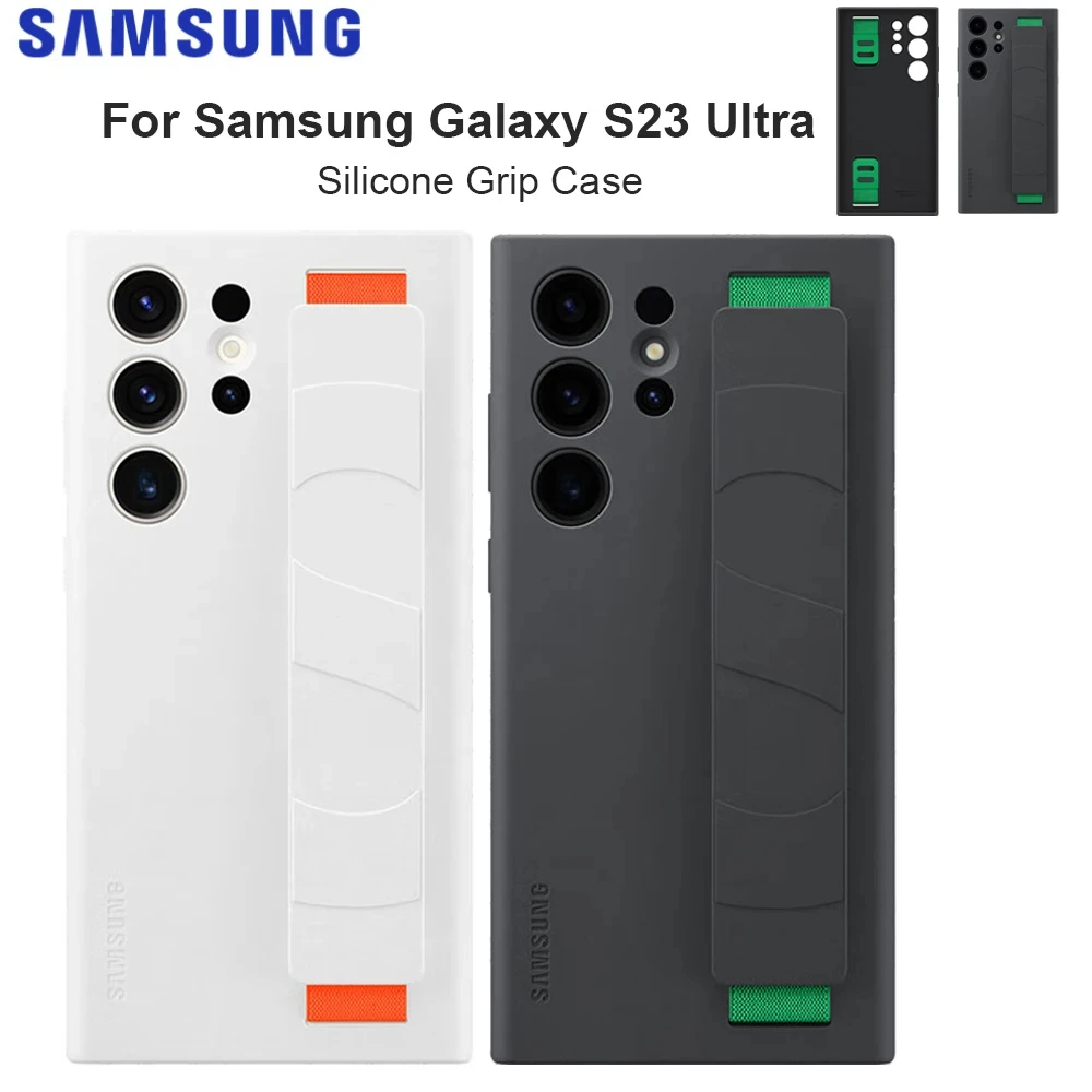 Оригинальный чехол для Samsung Galaxy S23 Ultra, высококачественный силиконовый чехол с рукояткой для Samsung S23 Ultra (6,8 дюйма), флип-чехол