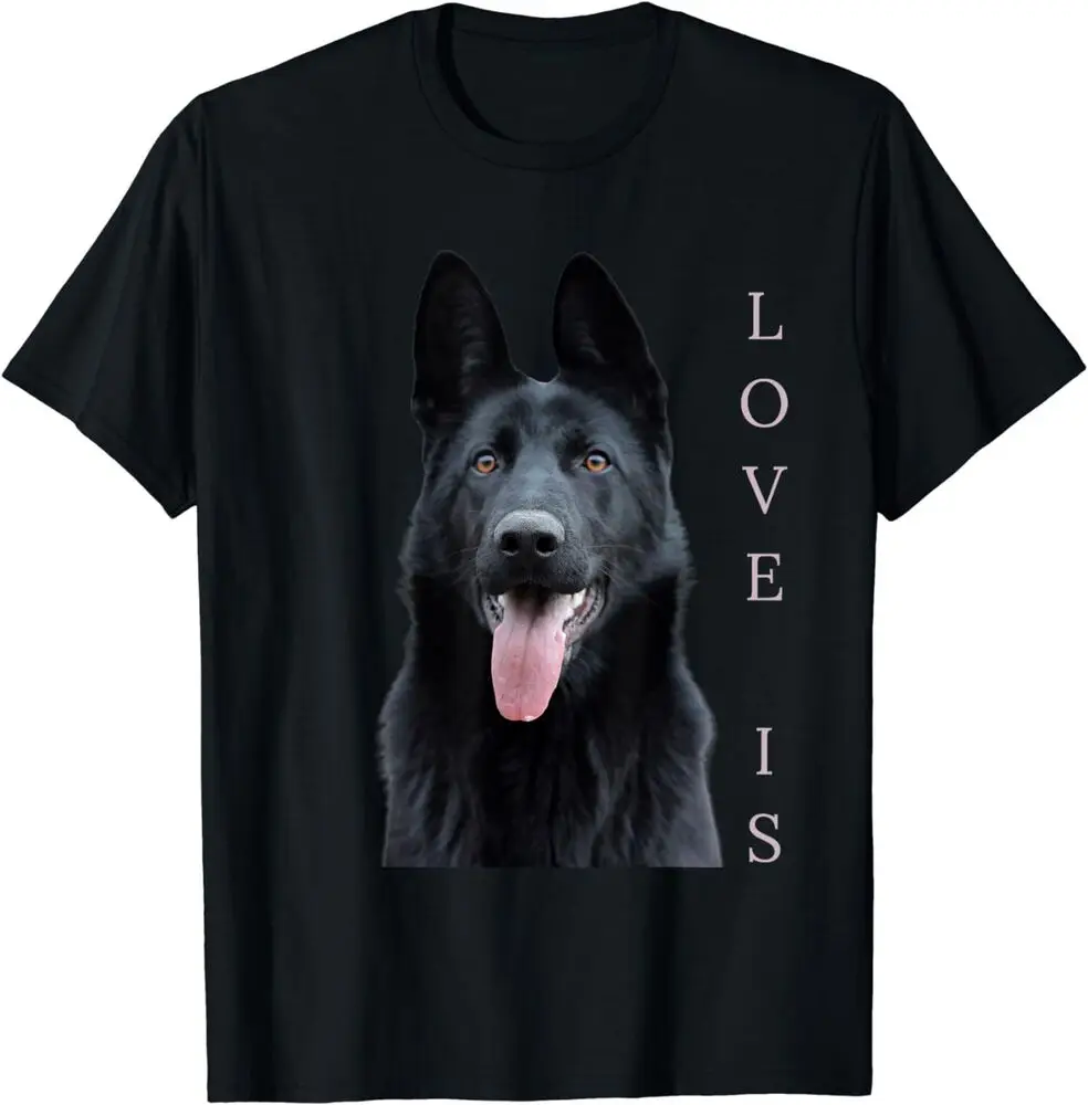 Футболка с рисунком в стиле аниме Love Is Black немецкой овчарки Шепарда, футболки для мужчин и женщин