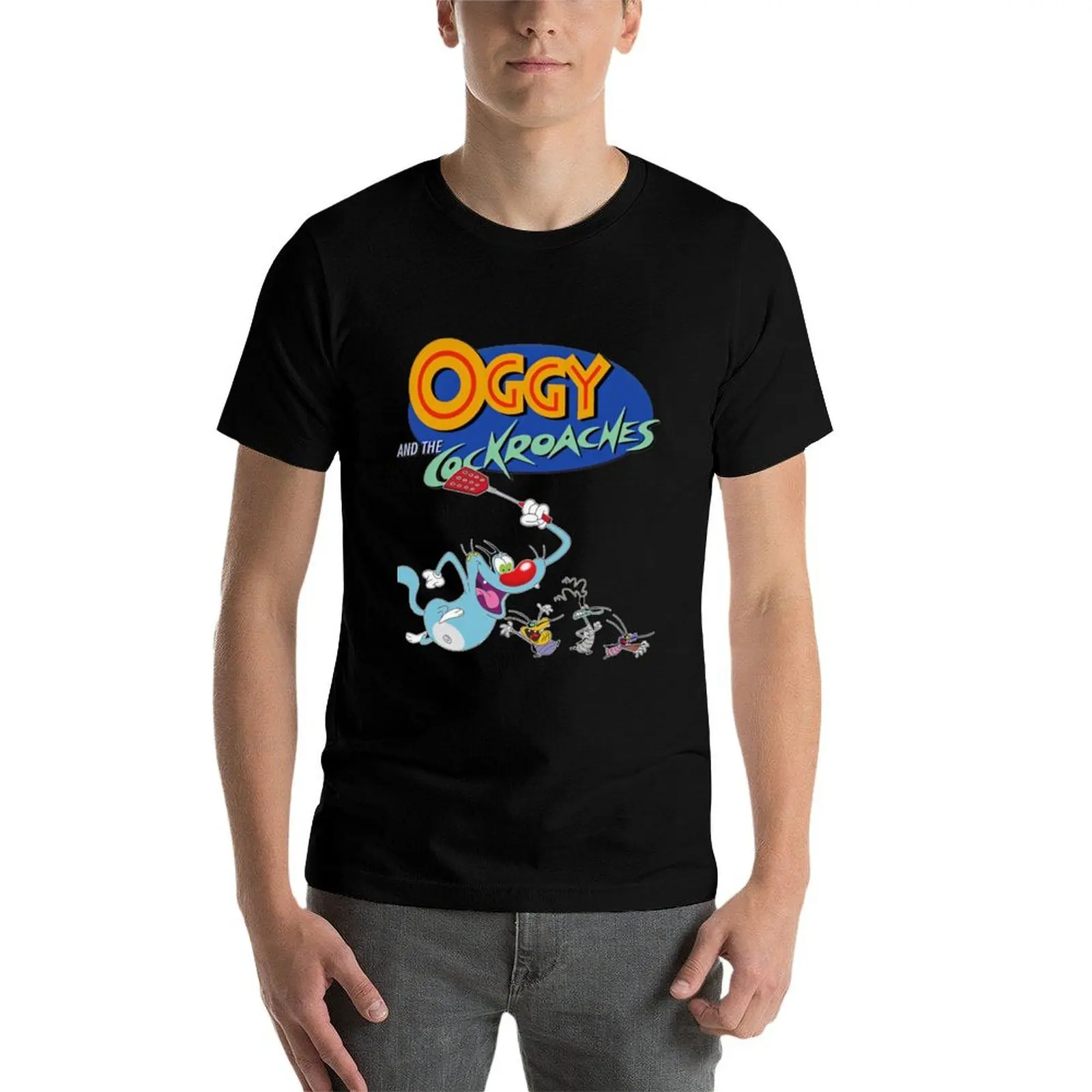 Фото Футболка Oggy And The Cockroaches (72) мужская футболка из 100% хлопка, роскошные брендовые мужские футболки с рисунком, футболка №4