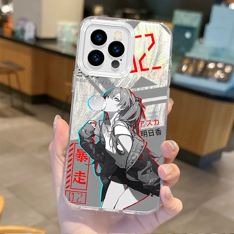Фото E-Evangelions Asuka Langley Soryu Чехол для телефона с аниме для iPhone 16, 15, 14, 13, 12, 11, 8, 7 6 Pro Max Plus XS XR Противоударные матовые чехлы №3