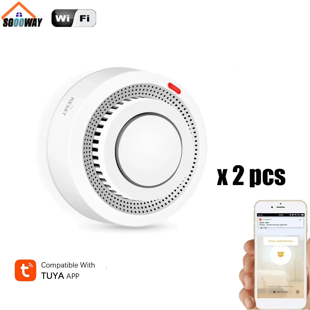 Система пожарной сигнализации Tuya, Wi-Fi детектор дыма для дома