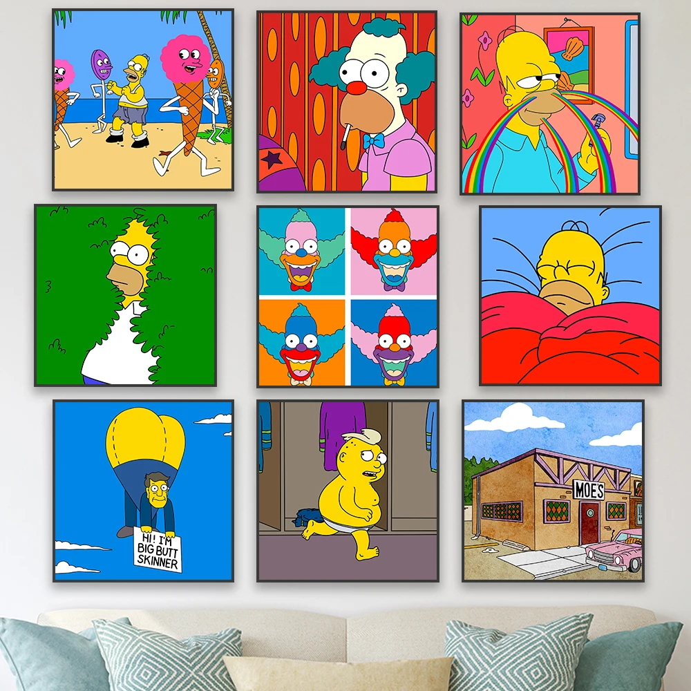 Simpsons диснеевские бриллианты Смешные Симпсоны ТВ-шоу классический холст печать холст Картина Декор для дома гостиной