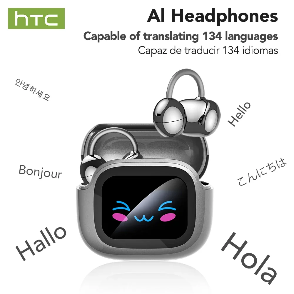 HTC NE32 Bluetooth V6.0 AI Наушники OWS Наушники с зажимом для ушей Комфортное шумоподавление Беспроводные наушники Переводчик Наушники Портативное аудио и видео