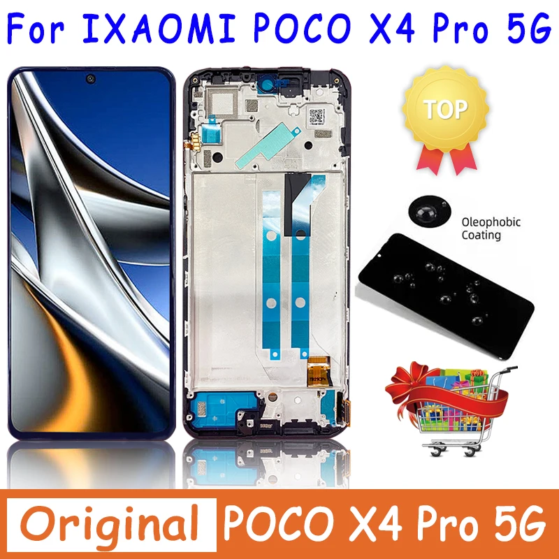 Super AMOLED 6,67 ''для Xiaomi Poco X4 Pro 5G LCD с сенсорным экраном дигитайзер в сборе для Poco X4Pro 5G 201116PG LCD с рамкой