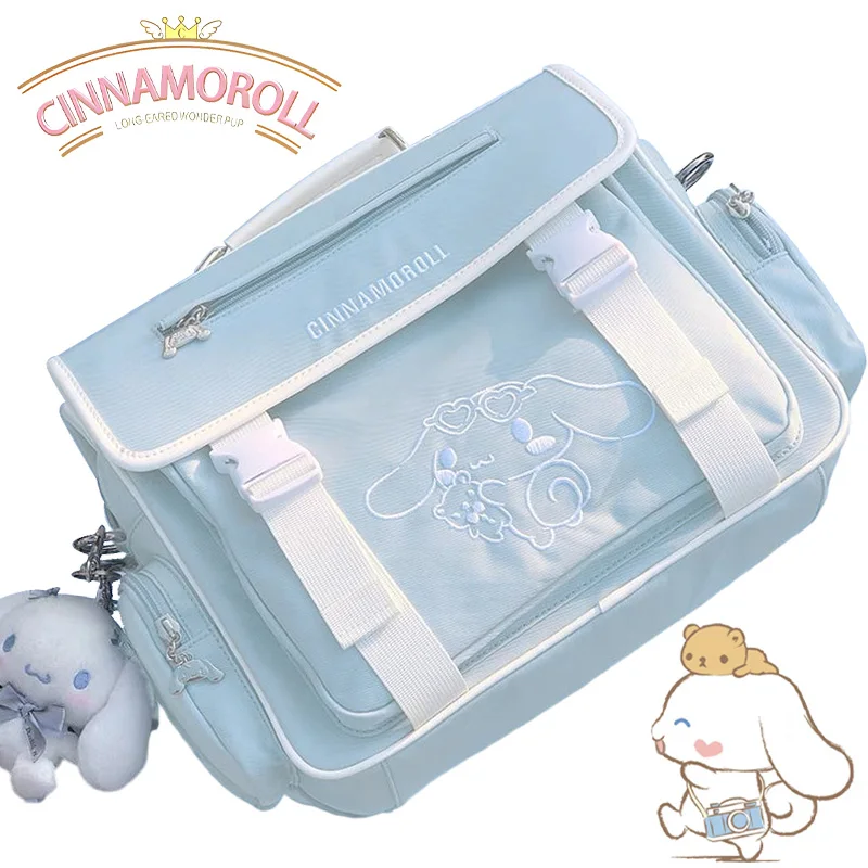 Милый школьный рюкзак Sanrios Cinnamoroll, униформа JK для девочек, сумка на плечо, большой рюкзак для ноутбука, Школьный Рюкзак Для учебников