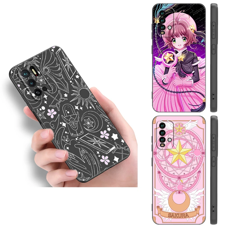 Черный силиконовый чехол для телефона Card Captor Sakura в стиле аниме для Xiaomi Redmi Note 10 11 12 13 14 Pro Plus 10S 11S 12S Противоударный чехол