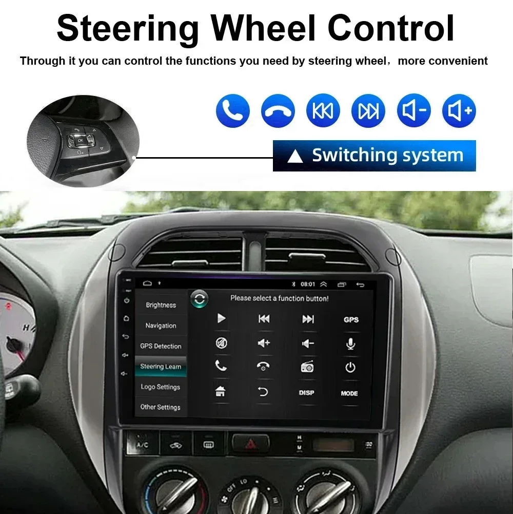 Фото Для Toyota RAV4 2001 2002 2003 2004 2005 2006 8G + 256G Android 13 Carplay Автомобильный радиоприемник Мультимедийный видеоплеер Навигация GPS 2 DIN №5