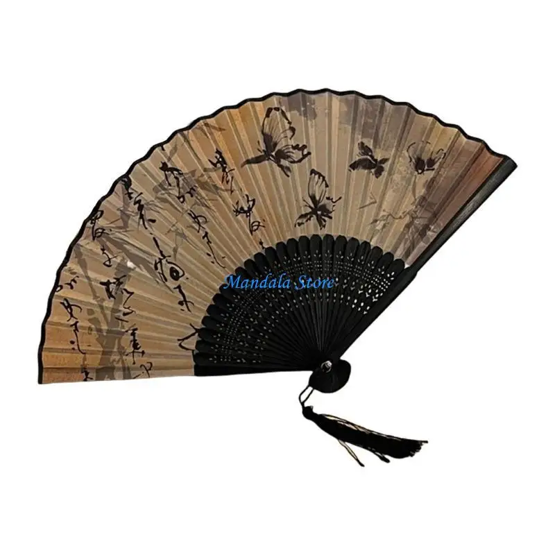 U2JC Handheld Fan Fan с китайской традиционной картиной фанат каллиграфии для фаната танца на открытом воздухе