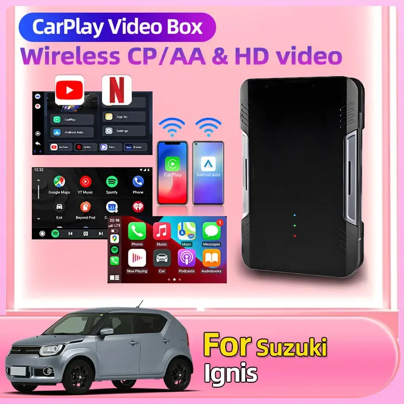Для Suzuki Ignis ﻿ Android AI Box Carplay To Android Мультимедийная видеоприставка для OEM Проводная карта CarPlay Поддержка Netflix YouTube
