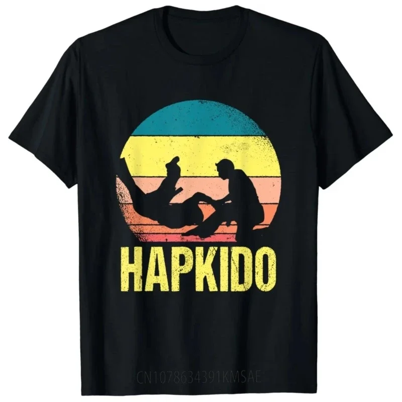 Ретро футболка Hapkido с силуэтом корейского боевого искусства, мужская одежда, винтажная футболка Ropa Hombre