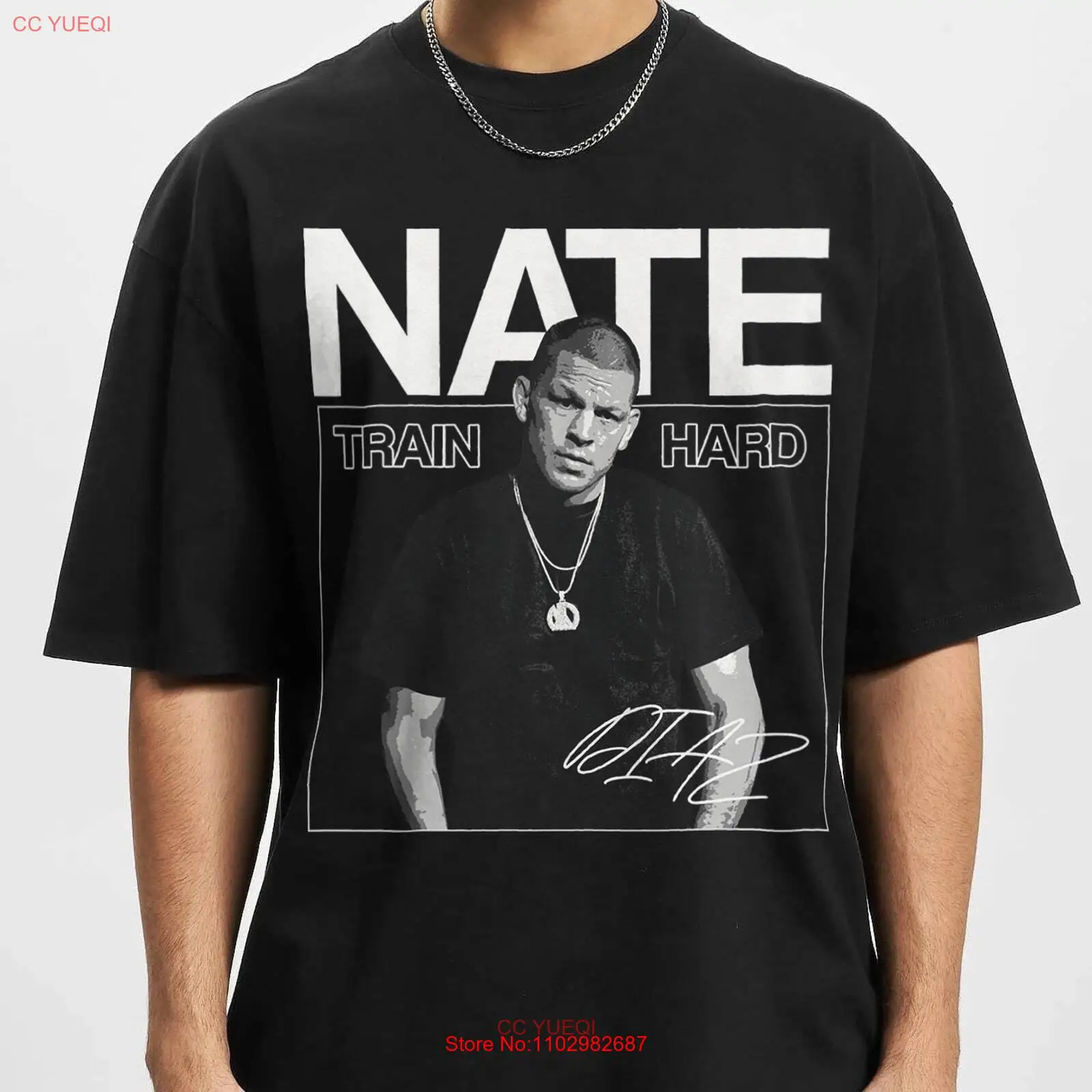 Винтажная Футболка 90-х с графическим принтом, Nate Diaz-винтажная Толстовка Nate Diaz-Mix