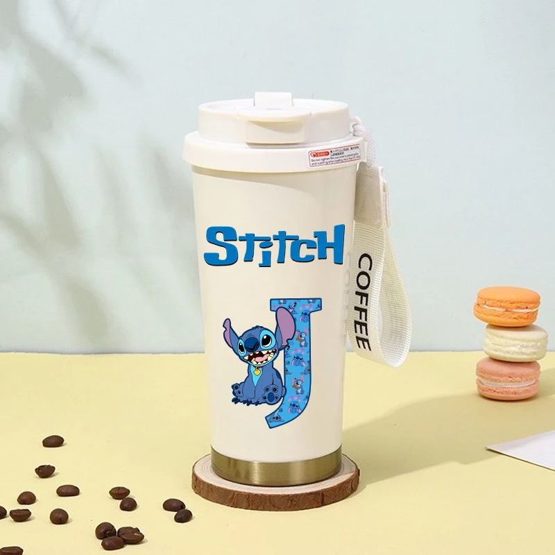 Фото Термос Lilo Stitch, детский новый дисней, кавайная бутылка для воды с надписью A-Z, зимняя вакуумная чашка для мальчиков и девочек, портативные фляги Hydros на открытом воздухе №2