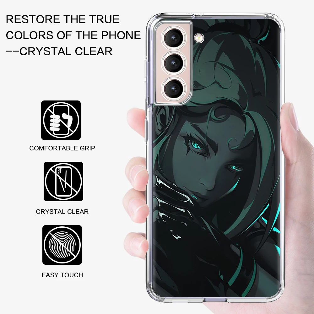 Фото Чехол Valorant Game для Samsung Galaxy S22 Ultra S21 S20 FE S10 5G S9 S8 Plus S10e S7 Edge, прозрачный мягкий чехол из ТПУ для телефона №3