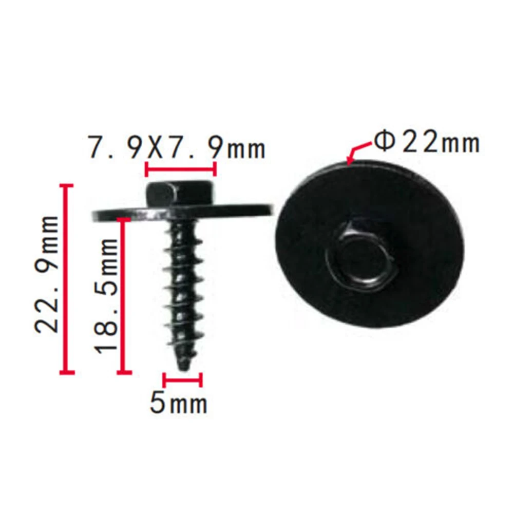 Фото 20pcs/set для BMW передний Fender Liner C-Clip Hex болтовых винтов Combo Kit 07147311312 07149213164 автомобильные аксессуары №5