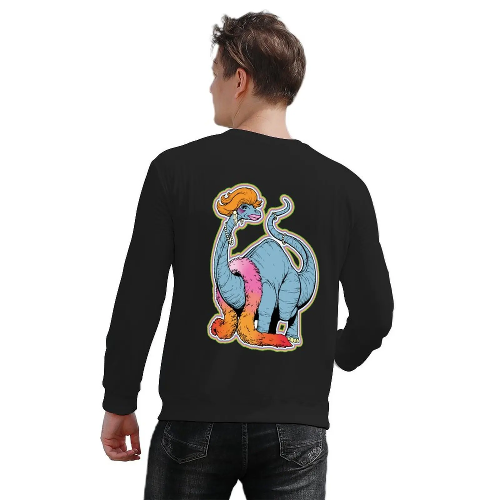 Brontina drag queen Brontosaur — ЛГБТ-динозавр! Пуловер мужской свитшот эстетичная одежда модная мужская мужская одежда толстовки (art.: 3920d215d55fa) - 3920d215d55fa