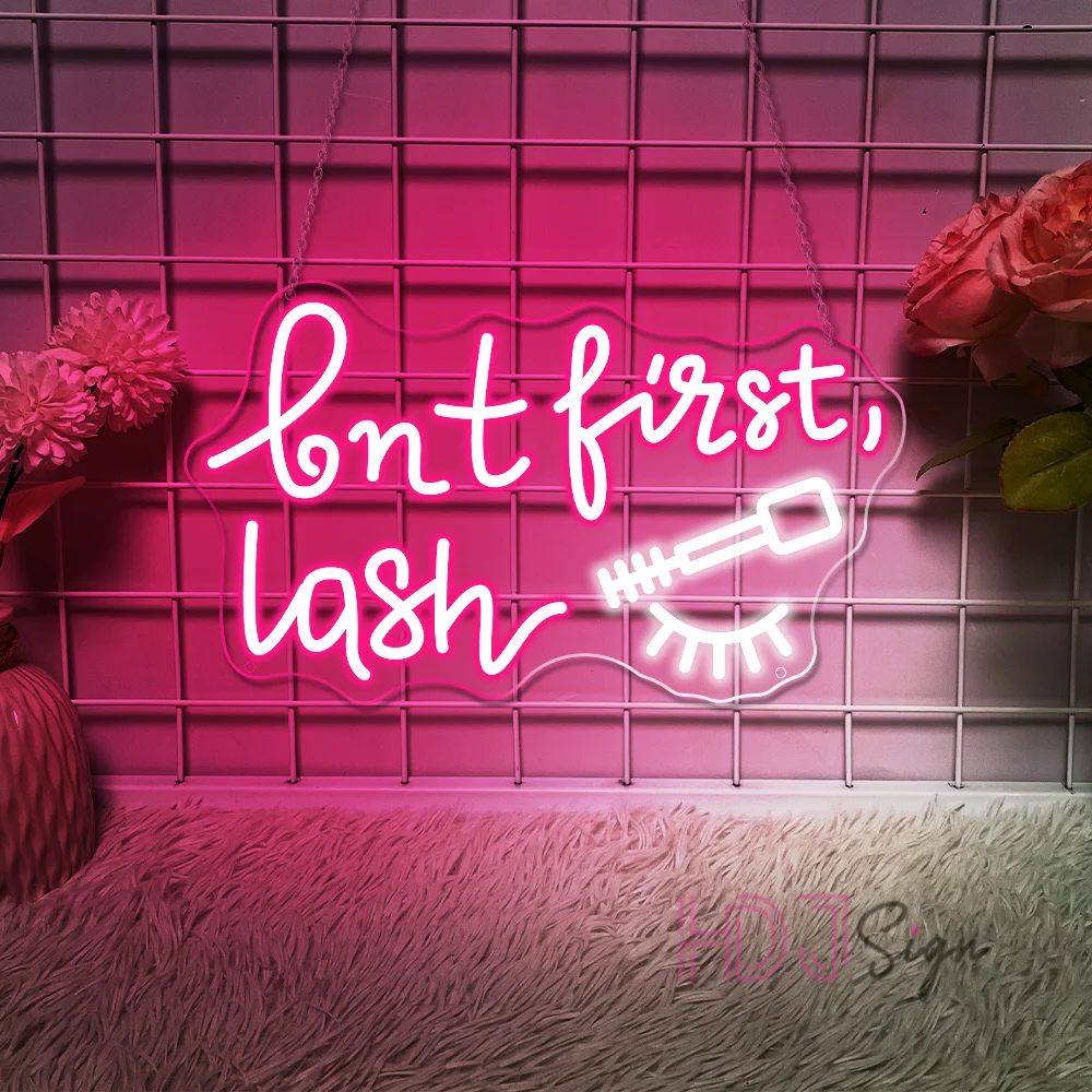 Но First Lash Neon Led Sign Lashes Beauty Solon Wall Art Room Decor Неоновые светодиодные фонари USB Lash Shop Украшение для деловых вывесок