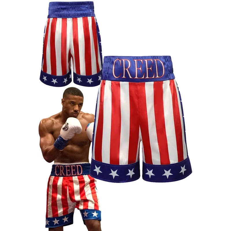 Adonis Creed Косплей Боксерские шорты Мужской костюм Movie Creed III Ролевая игра Фантазия Боевые плавки Спортивные короткие брюки Мужской Хэллоуин