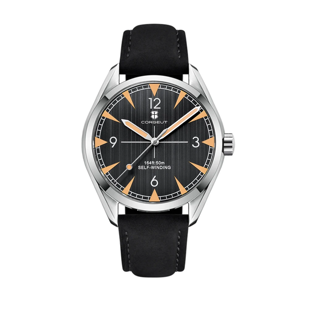 Фото Роскошные часы NH35 с механизмом 41 мм Corgeut, мужские часы Miyota Automatic reloj hombre, мужские часы с сапфировым стеклом, светящийся матовый безель №5