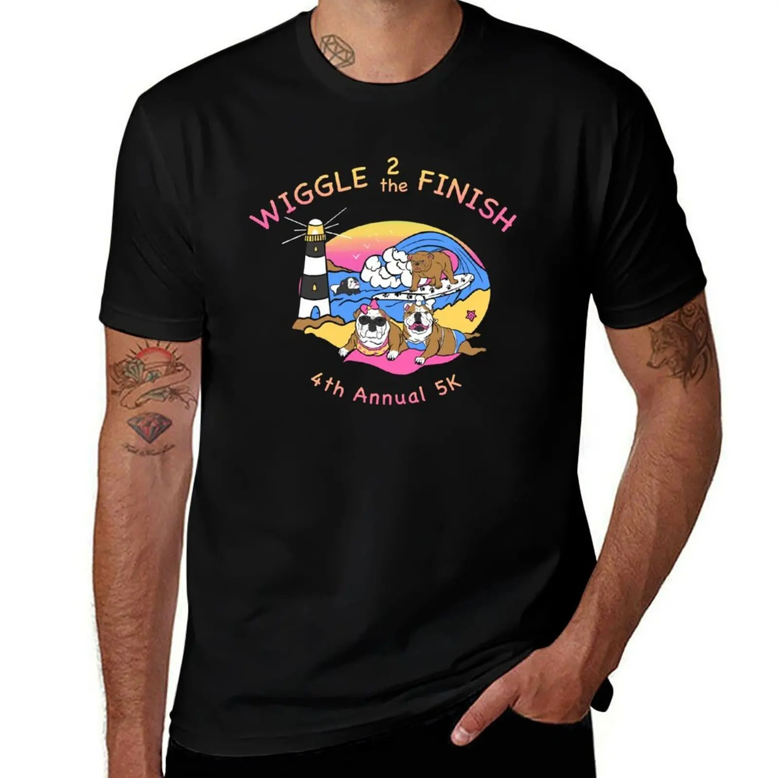 Футболка Wiggle 2 the Finish, мужские футболки с принтом, мужская футболка из 100% хлопка