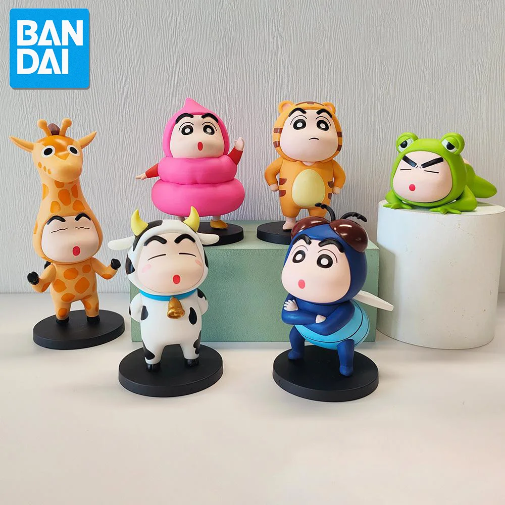 6 шт./набор Crayon Shin-chan Cos фигурки животных Жираф лягушка Тигр аниме кавайная кукла искусственная коллекция периферийные игрушки подарки