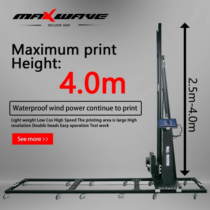 Фото Вертикальная настенная печатная машина Maxwave для Epson с двойной головкой i3200 Интегрированное программное обеспечение для простой работы, настраиваемый журнал №4