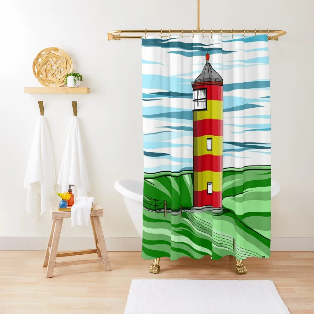Pilsum Lighthouse Pilsumer Leuchtturm Германия Занавеска для душа Аниме Душ Водонепроницаемая ткань Ванная комната в занавеске для ванной комнаты