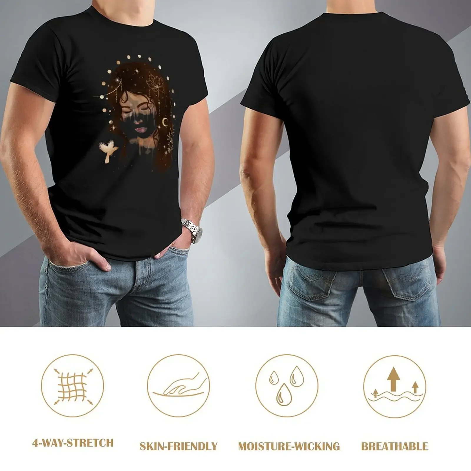 Фото Футболка Celestial Addie, баскетбольные футболки с рисунком, подарки для парня, мужские футболки с рисунком, забавные №4