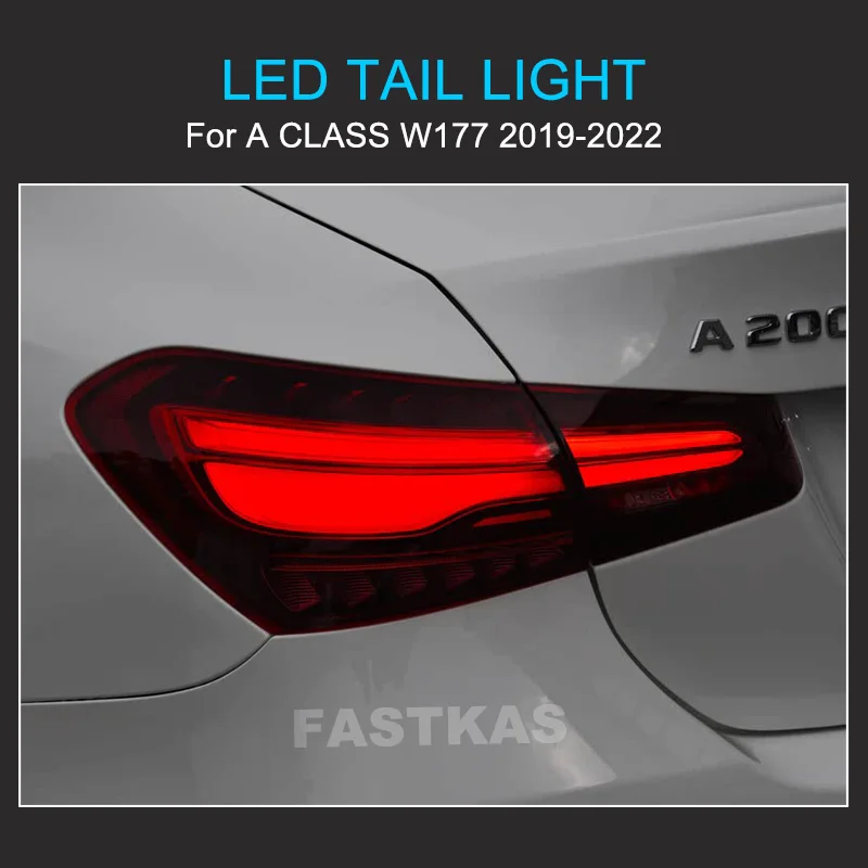 Фото 1 пара светодиодных задних фонарей в сборе для BENZ A CLASS W177 180 200 2019-2022, задние фонари с полным светодиодным обновлением, задние фонари №3