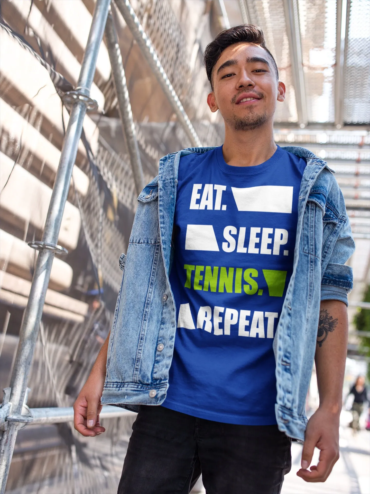 Футболка мужская теннисная, забавная теннисная майка с надписью «Eat Sleep Repeat», с двойной ракеткой, забавный подарок для мужчин