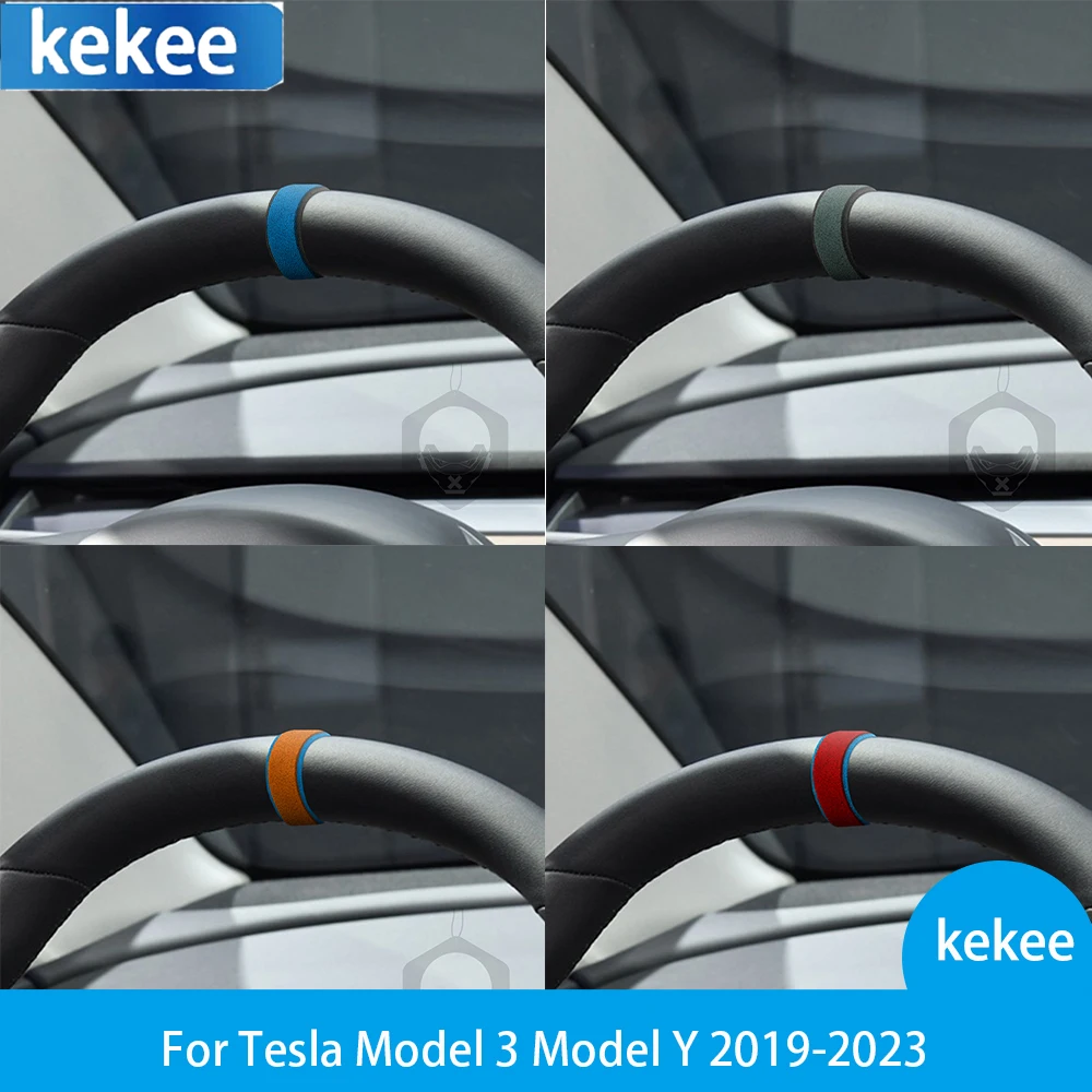 Автомобильный верхний маркер для Tesla Model 3, модель Y 2019-2023, Центральная линия, замшевая кожаная декоративная наклейка, аксессуары для отделки