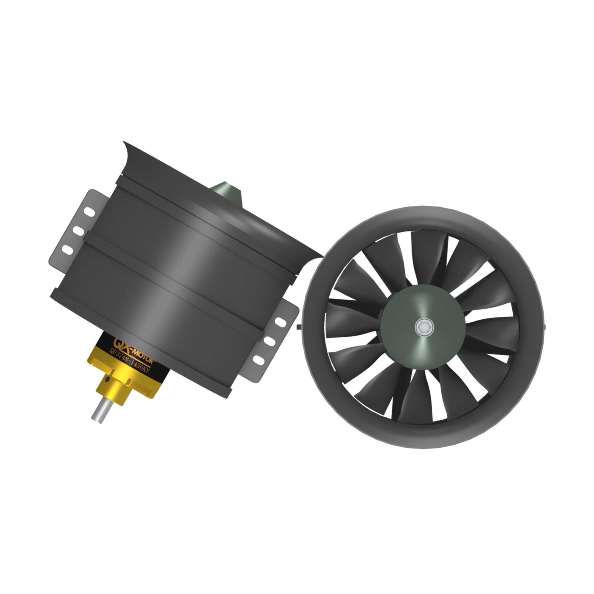 Фото QX-MOTOR Бесщеточный двигатель 90 мм EDF 6S 12 лопастей Канальный вентилятор CW CCW QF3748 - 1450/1550 кв для игрушечной части с дистанционным управлением №5