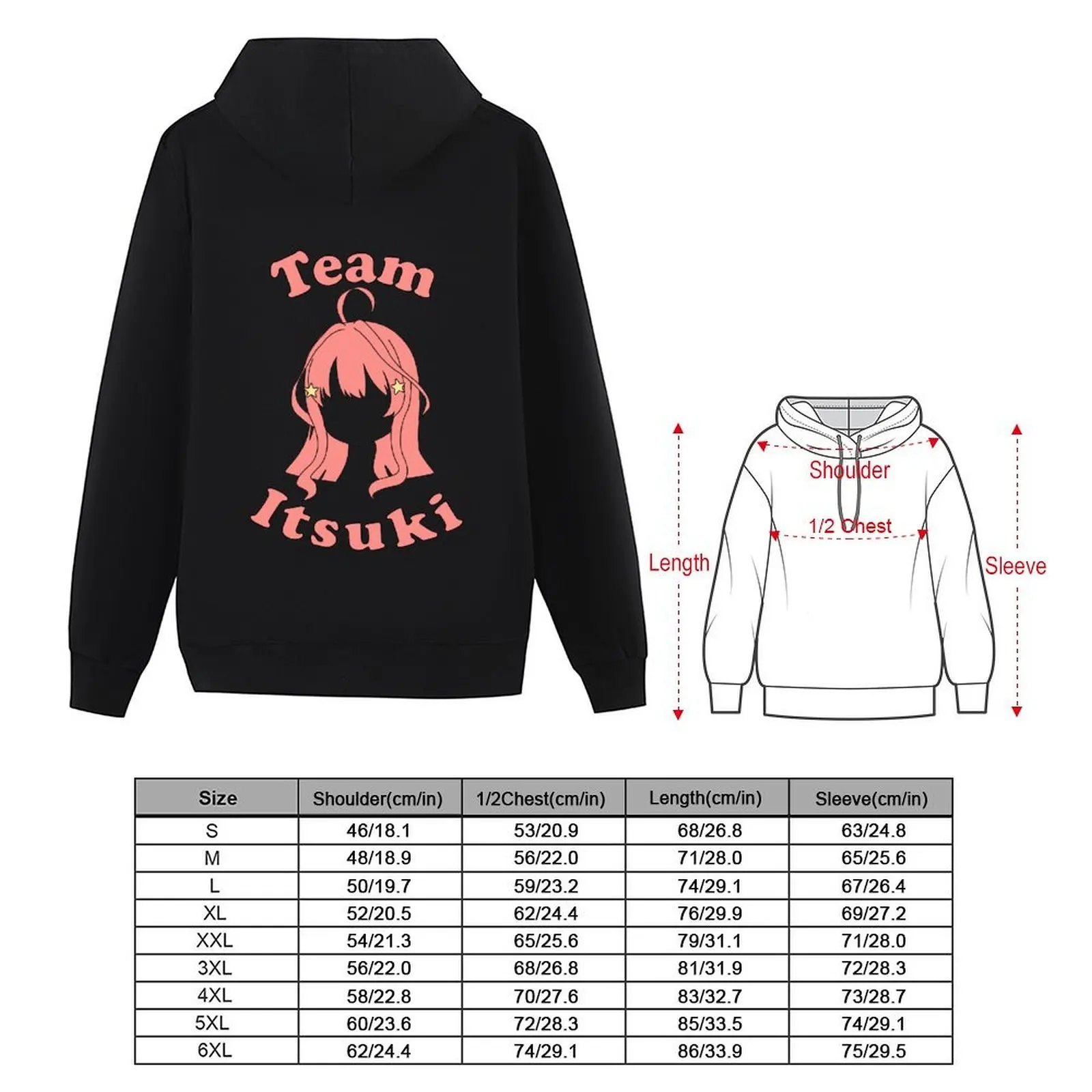 Фото Толстовка Team Itsuki Nakano для мужчин, мужская дизайнерская одежда, осенняя одежда, зимние толстовки с рисунком №4