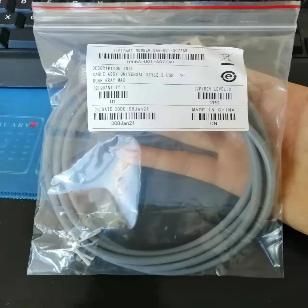 100% Новый USB-кабель для передачи данных, 5 шт., металлический спиральный кабель длиной 9 футов, совместимый с Motorola Symbol LS2208 LS2200