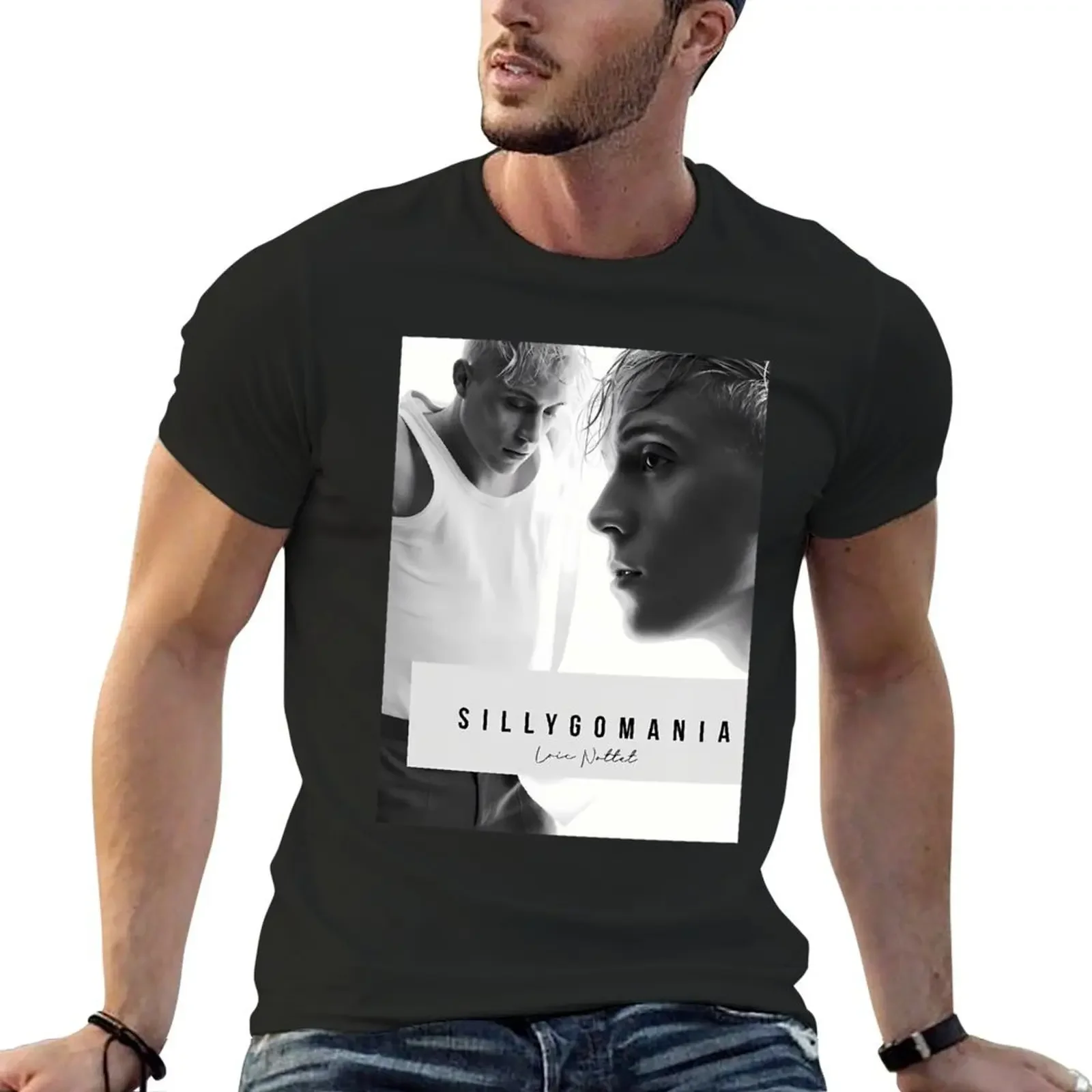 Lo?c Nottet SILLYGOMANIA BW. \t футболка мешковатые рубашки одежда больших размеров футболки-тяжеловесы для мужчин