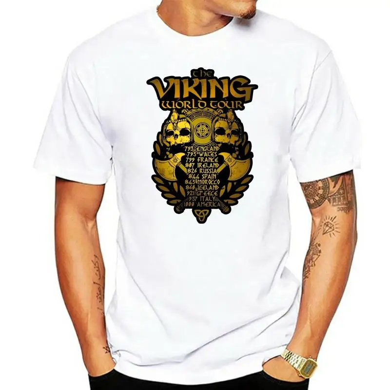 Kaus Viking Legenda емайский бархалин Kaus Katun Murni Pria Kaus Odin Valhalla Viking Pakaian Lengan Pendek 4XL 5XL