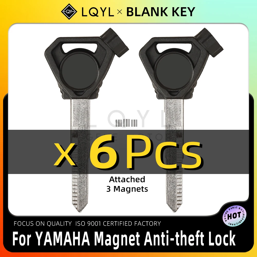 LQYL 6 шт. пустой ключ для мотоцикла, замена необрезанных ключей для YAMAHA, магнитный противоугонный замок VOX BWS 4V BWS125 VOX50 GTR125 JOG
